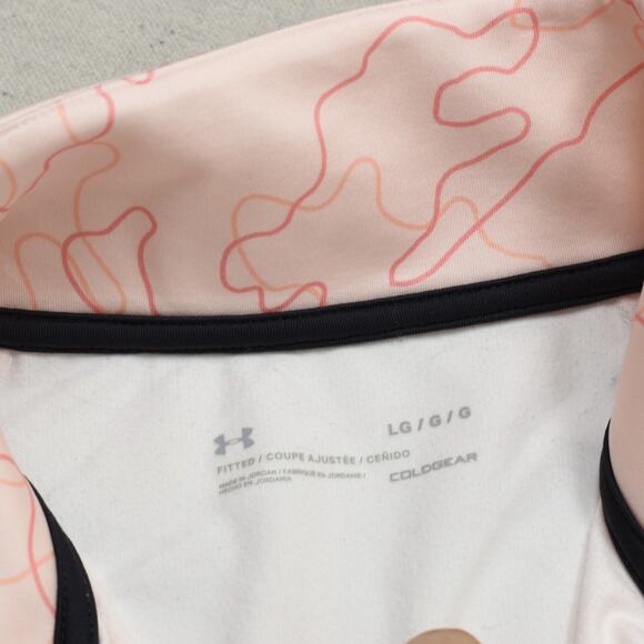 Under Armour Women 1/4 Zip Pullover Sweatshirt Polyester Pink L Fitted Coldgear - Picture 8 of 8